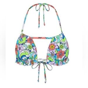 No Boundaries Retro Floral Print Keyhole Multiwear Top Junior's Size XL